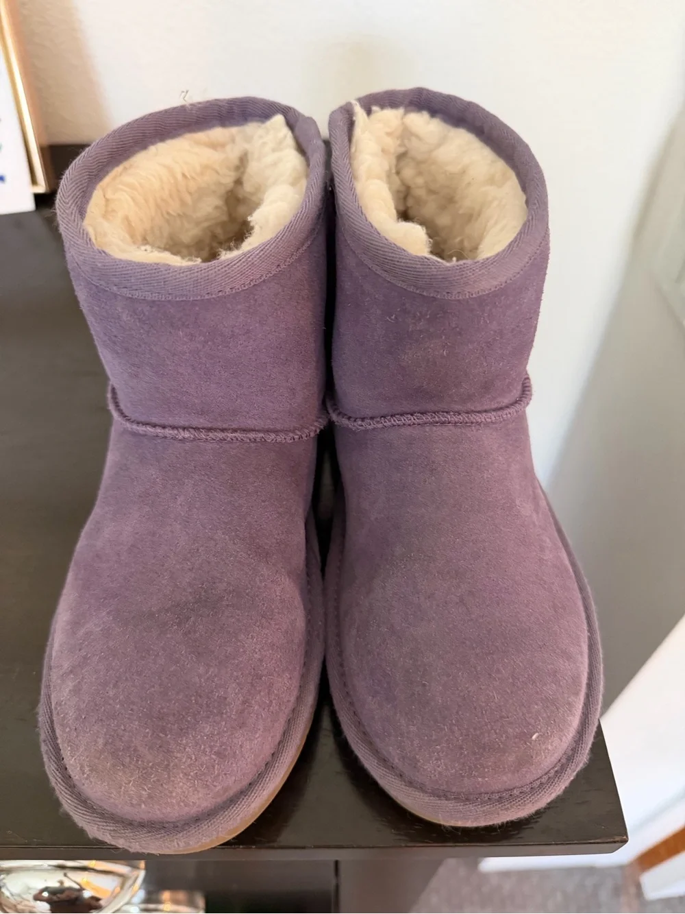 Koolaburra Kids Purple Suede Shearling-Lined Boots